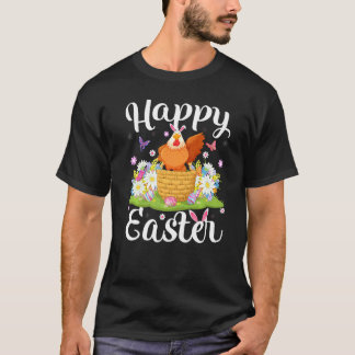 T-shirt Poule Oeuf de Pâques Floral Chasse aux œufs de Pâq