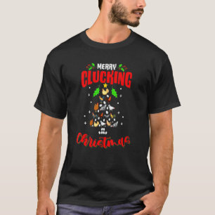 T-shirt Poule Poulet Fermier Joyeux Noël Cocotant Poulet