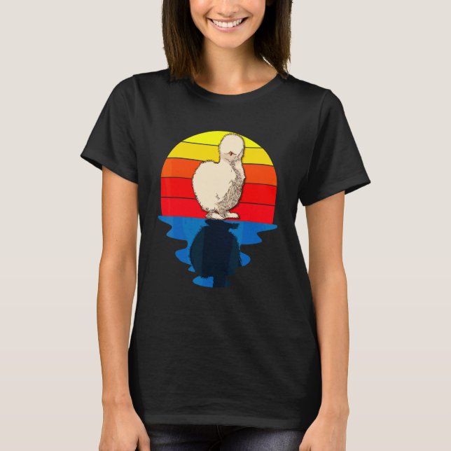 T-shirt Poule Soie Coucher de soleil (Devant)