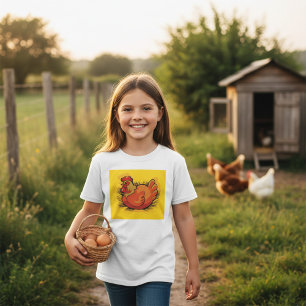 T-shirt Poule sur nid Ferme lumineuse Poulet de basse-cour