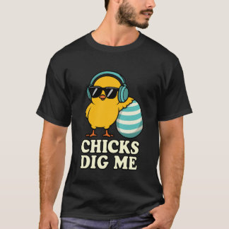 T-shirt Poules drôles de dessin animé me creusent Pâques t
