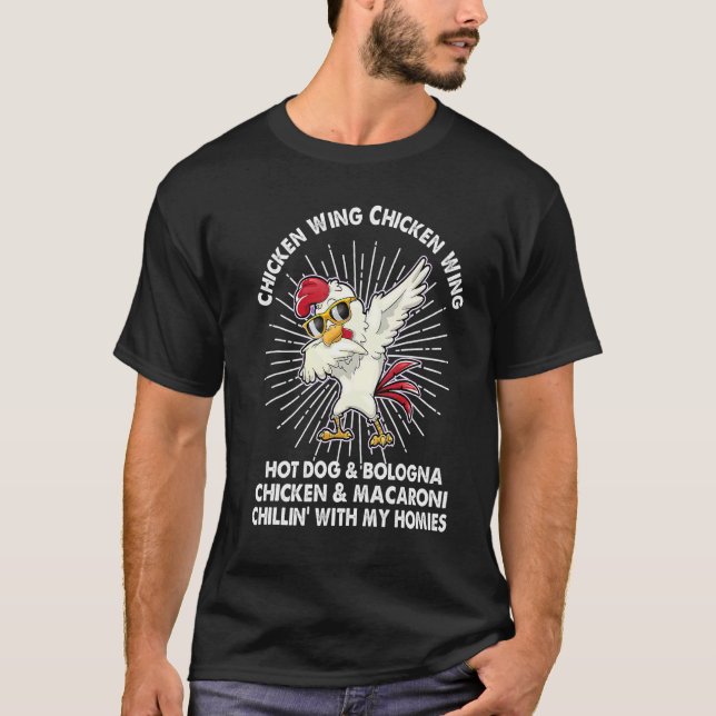 T-shirt Poulet Aile Drôle Cool Dabbing Poulet (Devant)