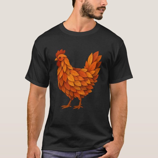 T-shirt Poulet aux feuilles d'automne (Devant)