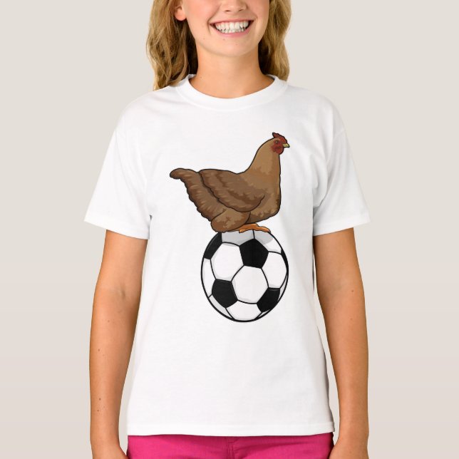 T-shirt Poulet aux sports de football (Devant)