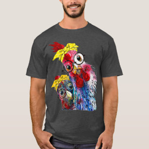 T-shirt Poulet avec bandeau de bandana et lunettes mignonn