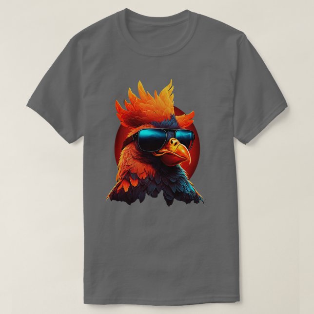 T-shirt Poulet avec lunettes de soleil 3 (Design devant)
