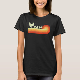 T-shirt Poulet Avec Poussins Rétro Vintage 60s 70s Coucher