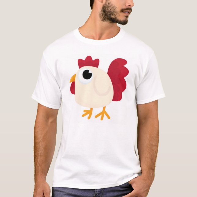 T-shirt Poulet blanc drôle (Devant)