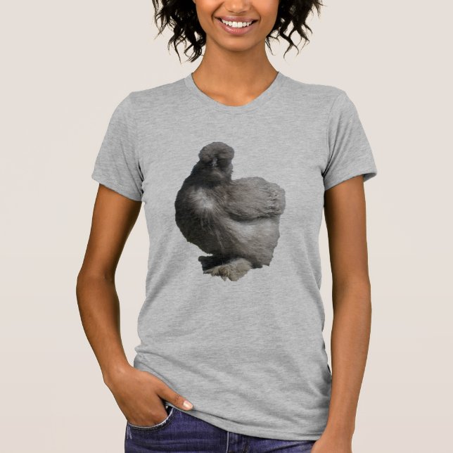 T-shirt Poulet bleu pelucheux mignon de Silkie (Devant)