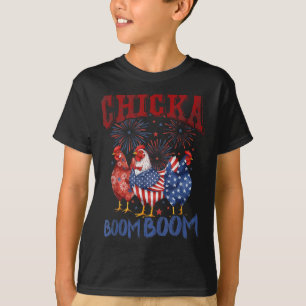 T-shirt Poulet Boom Boom Drôle de Chicka 4 juillet