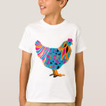 T-shirt Poulet brillant<br><div class="desc">Dessin de poulet coloré et funky</div>