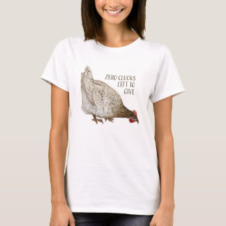 T-shirt Poulet Brown et blanc avec le texte "Zéro nuque"