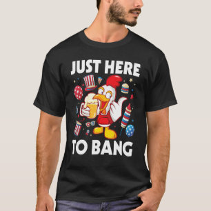 T-shirt Poulet Buvant de la Bière Joyeux 4 Juillet Juste I