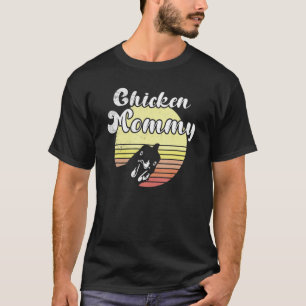 T-shirt Poulet Cheeky Retro Coucher de soleil Poulets mama