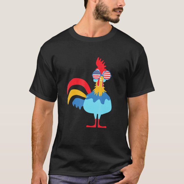 T-shirt Poulet Coloré Drôle (Devant)