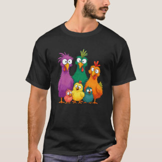 T-shirt Poulet Coloré Hommes Femmes Garçon Enfant Fou Poul