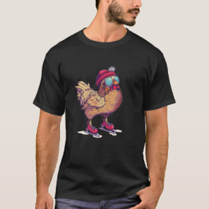 T-shirt Poulet Cool avec des Lunettes de Soleil et des Pat