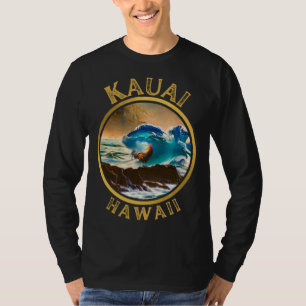 T-shirt Poulet Coq de Kauai Hawaï Surf vague café Desi