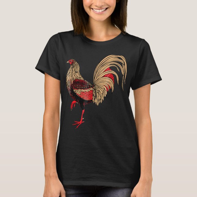 T-shirt Poulet Coq Rouge (Devant)