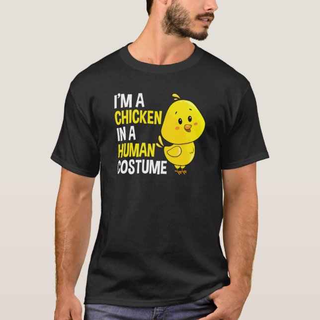 T-shirt Poulet costume humain (Devant)