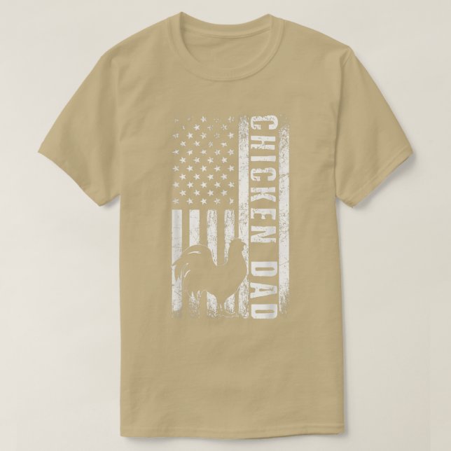 T-shirt Poulet DAD Drapeau Américain Poultry Farmer Papa F (Design devant)