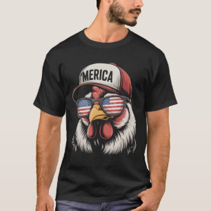 T-shirt Poulet d'Amérique Drapeau américain États-Unis Agr