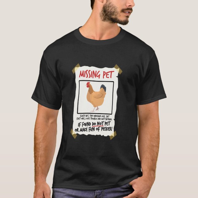 T-shirt Poulet de compagnie disparu  Tiny Dinosaur Pun Éle (Devant)