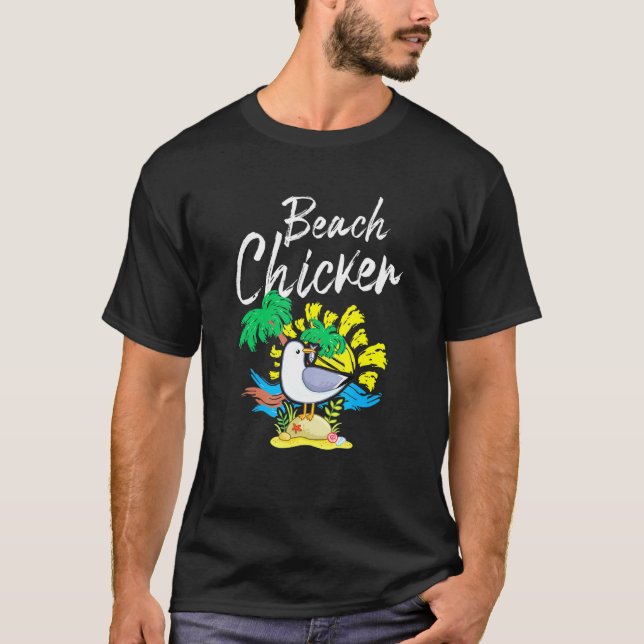 T-shirt Poulet de la plage aux mouettes  1 (Devant)