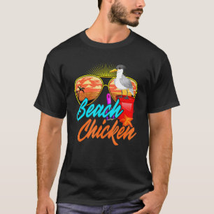 T-shirt Poulet de la plage aux mouettes Animal