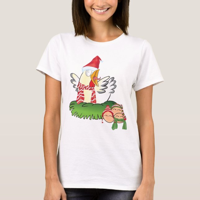 T-shirt Poulet de Noël et son Sleepshirt Oeufs (Devant)