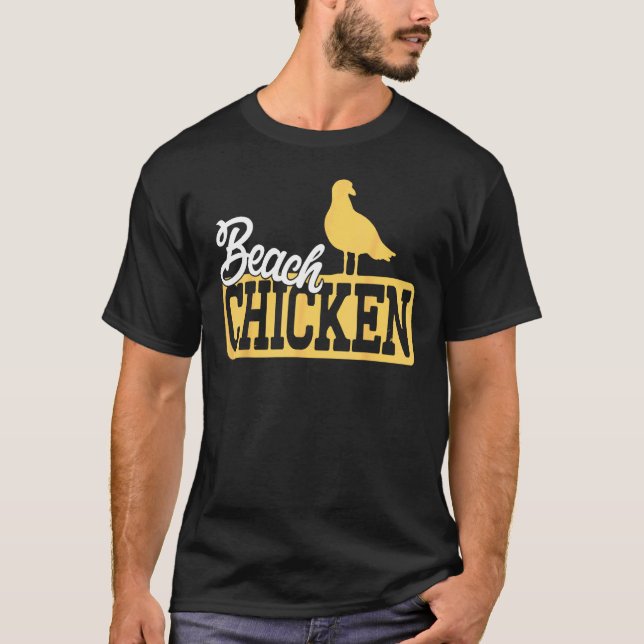 T-shirt Poulet de plage drôle de mouette (Devant)
