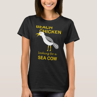 T-shirt Poulet de plage Funny Gull à la recherche de la va