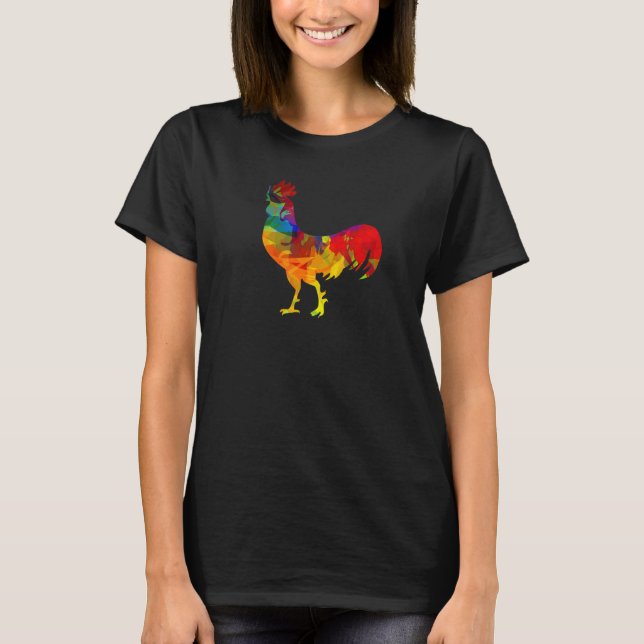 T-shirt Poulet de poulet polygonal (Devant)