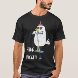 T-shirt Poulet De Printemps Sur Baguette De Pogo Drôle Pou