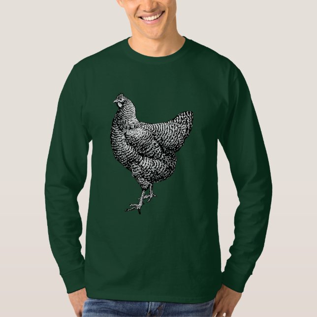 T-shirt Poulet de roche Plymouth Barred classique Hen (Devant)