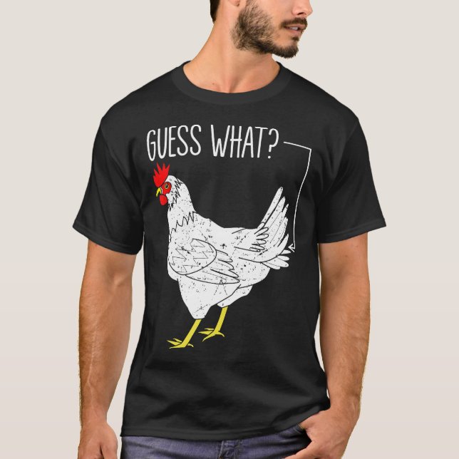 T-shirt Poulet devine quoi blague poulets (Devant)