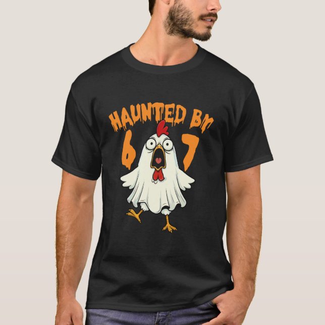 T-shirt Poulet d'Halloween Bou Fantôme Six Sept Mème Ensor (Devant)