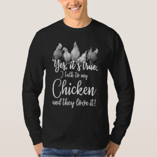 T-shirt Poulet Dit Que Je Parle À Mes Animaux De La Ferme