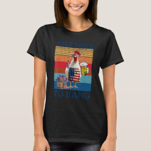 T-shirt Poulet Drapeau américain Feu d'artifice 4 juillet