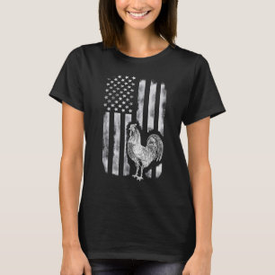 T-shirt Poulet Drapeau Américain Usa 4 Juillet Ferme De Ca