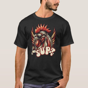 T-shirt Poulet Drôle Coq Cool Portant Des Lunettes De Sole