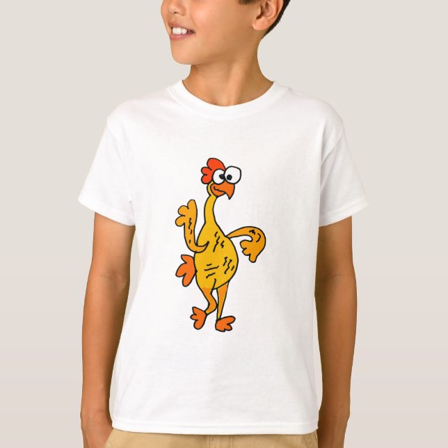 T-shirt Poulet drôle en caoutchouc de danse (Devant)