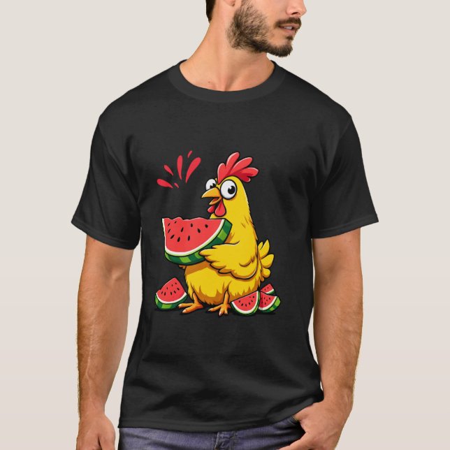 T-shirt Poulet Drôle Pastèque Fruit Cool pastèque hommes (Devant)