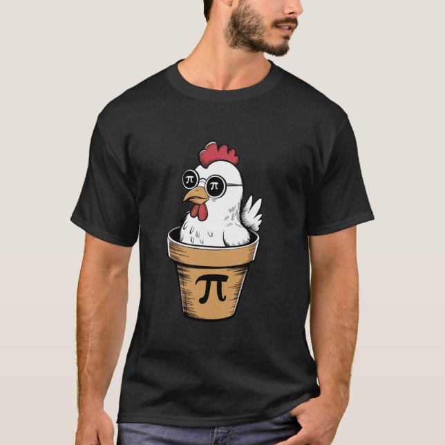 T-shirt Poulet drôle Pot Pi 3.14 Mathématiques Science Sym (Devant)