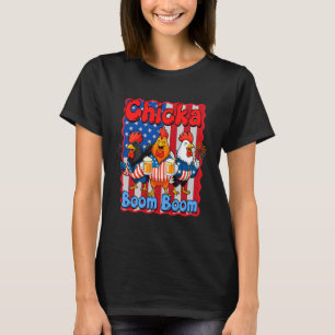 T-shirt Poulet du 4 juillet buvant la liberté Chicka Booom