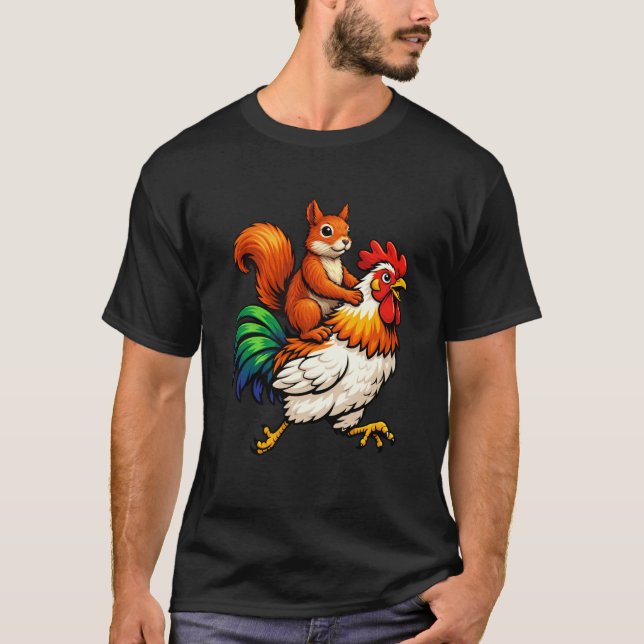 T-shirt Poulet Écureuil Mignon (Devant)