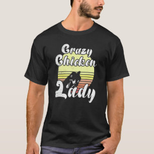 T-shirt Poulet effronté Rétro Coucher de soleil Femme poul