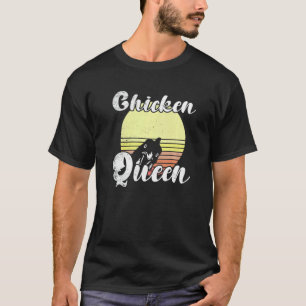 T-shirt Poulet effronté Rétro Poulet Sunset Queen Chicken