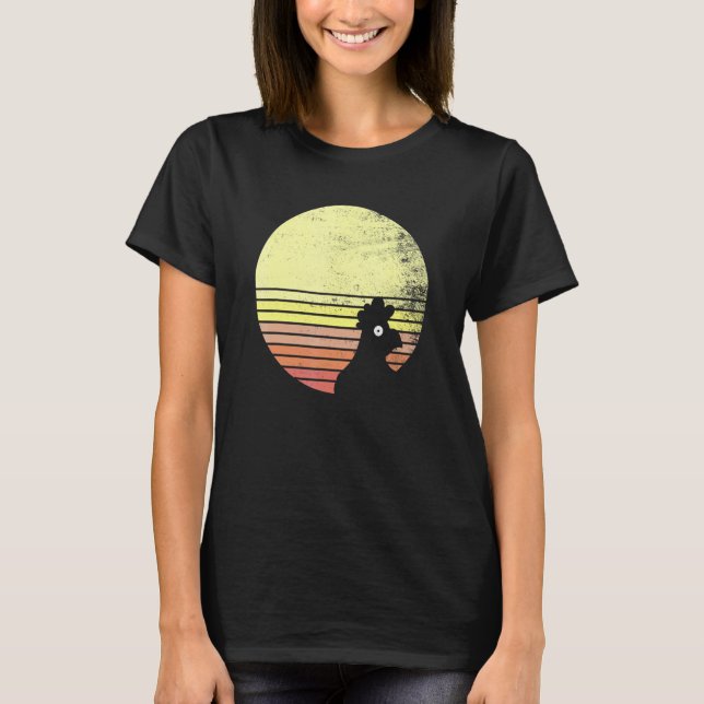 T-shirt Poulet effronté Sunset Retro Poulet (Devant)