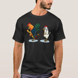 T-shirt Poulet Embrassant Un Poulet En Caoutchouc Agricult